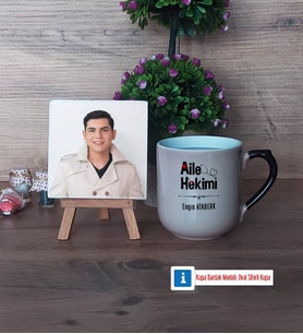Aile Hekimi Fotoğraflı Dekoratif Taş, Kupa Bardak Beyaz Hediye (Model 10)