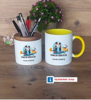 Temizlik Görevlisi Kalemlik, Kupa Bardak T Kişiye Özel Hediye (Model 10)