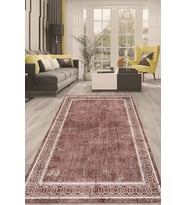 Dijital Kaymaz Taban Yıkanabilir Modern Renkli Salon Halısı Mutfak Halısı Yolluk ND-HT-238 (Pembe)
