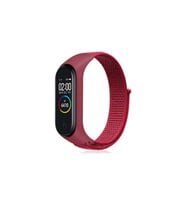 Xiaomi Mi Band 3/4/5/6 Uyumlu Akıllı Bileklik Hasır Kordon (saat Değildir) (Bordo)