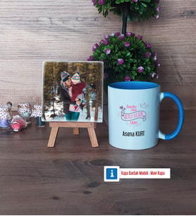 Anneler Günü Hediyesi Fotoğraflı Dekoratif Taş, Kupa Bardak Beyaz Hediye (Model 4)
