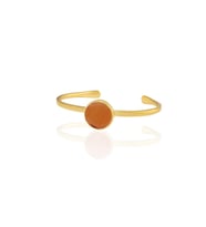 Kadir Jewellery Zirkon Taşlı Ayarlanabilir 22 Ayar Altın Kaplama Bilezik (Kırmızı)