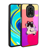 Redmi Note 9 Pro / 9S Kılıf Parlayan Kabartmalı İkonik Figürlü Amas Silikon Kapak (Mor)