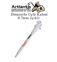 Işıklı Dinazor Uçlu Kalem 0.7 1 Adet Dinazor Başlıklı Versatil Kalem Süslü Silikonlu Hediyelik Kalem (Pembe)