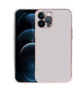 iPhone 12 Pro Max Kılıf Viyana Yüzeyi Buzlu Transparan Tasarım (Gümüş)