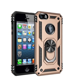 Microsonic Apple iPhone 5 / 5S Kılıf Military Ring Holder (Gold)