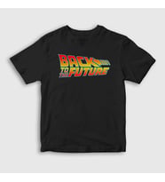 Presmono Unisex Çocuk Kırmızı Logo Film Geleceğe Dönüş Back To The Future T-Shirt 243359tt (Siyah)