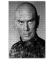 Cakapuzzle Yul Brynner Siyah Beyaz Yakın Portre Puzzle Yapboz MDF (Ahşap) (500 Parça)