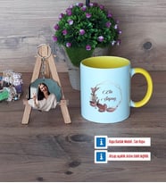 Doğum Günü Hediyesi İsme Özel Kupa Bardak Beyaz ve Fotoğraflı Ahşap Anahtarlık Hediye (Model 7)