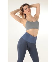 Miorre Shiny Dikişsiz Kaplı Spor Büstiyer (Gri)