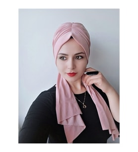 Kadın Tesettür Büzgülü Trend Bone (Gül Kurusu)