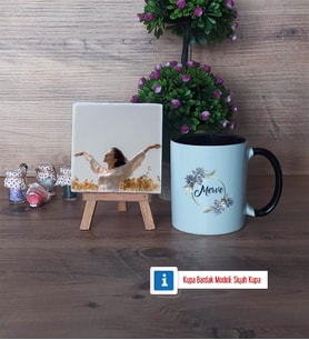 İsme Özel Doğum Günü Hediyesi Fotoğraflı Dekoratif Taş, Kupa Bardak Beyaz Hediye (Model 11)