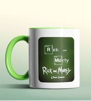 Kişiye Özel Rick and Morty Periyodik Beyaz Renk Kupa (Yeşil)