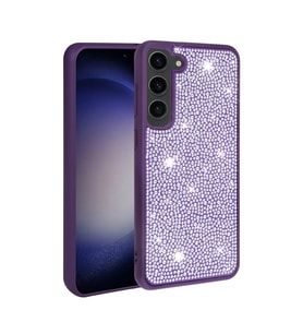 Galaxy S23 Plus Kılıf Parlak Taşlı Tasarım Zore Ston Kılıf (Mor)