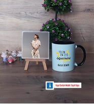 Öğretmene Hediye Fotoğraflı Dekoratif Taş, Kupa Bardak Beyaz Hediye (Model 11)