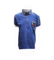 Petitox Çocuk Erkek Polo Yaka Baskılı T-shirt 3023 - Kırmızı - 7 YAŞ (Mavi)