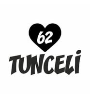 Kalpli 62 Tunceli Araba Sticker siyah 20x15 CM (Siyah)
