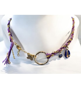 Choker Gold Zincir Kolye (Mor)