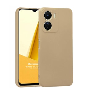 Microsonic Matte Silicone Vivo Y16 Kılıf Rose Gold (Gold)