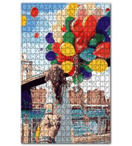 Cakapuzzle Retro Balon ve Sevgili Şekilli Görsel Puzzle Yapboz MDF (Ahşap) (255 Parça)