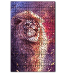 Cakapuzzle Işıltılı Havalı Aslan Resmi Puzzle Yapboz MDF (Ahşap) (255 Parça)