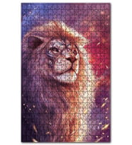 Cakapuzzle Işıltılı Havalı Aslan Resmi Puzzle Yapboz MDF (Ahşap) (255 Parça)