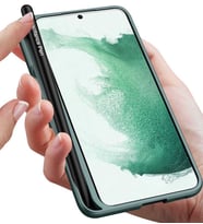 Galaxy S22 Kılıf Zore Kalemli Kıpta Kılıf (Koyu Yeşil)