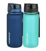 Uzspace 2'li Tritan Matara Seti 650 ml 14 Farklı Renk Seçeneği FiftyFifty (Lacivert - Royal Mavi)