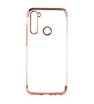 Redmi Note 8T Kamera Korumalı Köşeleri Renkli Şeffaf Kılıf (Rose)