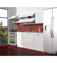 Decoraktiv Prestij 220 MDF Hazır Mutfak Dolabı - Tezgah Dahil - Parlak Beyaz (Beyaz)