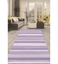 Dijital Kaymaz Taban Yıkanabilir Modern Renkli Salon Halısı Mutfak Halısı Yolluk ND-HT-1002 (Mor)