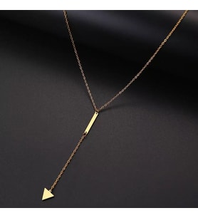 Kişiye Özel 925 Ayar Gümüş Çubuk Bar Üçgen Kolye (Gold)