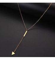 Kişiye Özel 925 Ayar Gümüş Çubuk Bar Üçgen Kolye (Gold)