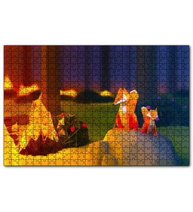 Cakapuzzle 2018 Soyut Sanat Tasarım Orman Tilki  Puzzle Yapboz MDF (Ahşap) (255 Parça)