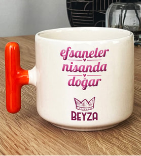 Kişiye Özel Koç Boğa Burcu Hediye T Kupa Bardak Doğum Günü Hediyesi (Turuncu)