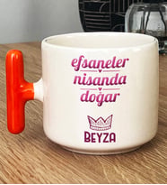 Kişiye Özel Koç Boğa Burcu Hediye T Kupa Bardak Doğum Günü Hediyesi (Turuncu)