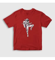 Presmono Unisex Çocuk Beyaz Muay Thai Astronaut Uzay T-Shirt 352872tt (Kırmızı)