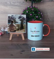 Fen Bilimleri Öğretmeni Fotoğraflı Dekoratif Taş, Kupa Bardak Beyaz Hediye (Model 13)