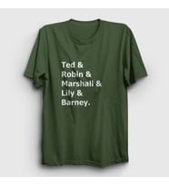 Presmono Unisex Sarı Names How I Met Your Mother T-Shirt 195269tt (Haki)