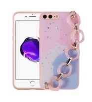 Apple iPhone 7 Plus Kılıf Zore Elsa El Askılı Tutacaklı Kılıf (Pembe)
