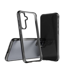 Samsung Galaxy S24 Plus Uyumlu Kılıf Şeffaf Sert Kapak Transparent Hard PC Cover Gri (Siyah)
