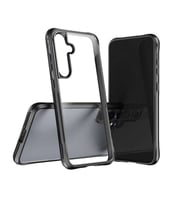 Samsung Galaxy S24 Plus Uyumlu Kılıf Şeffaf Sert Kapak Transparent Hard PC Cover Gri (Siyah)