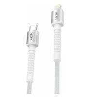 K599 Safe Flexible 3A Usb-C - Lightning Şarj Kablosu (Beyaz)