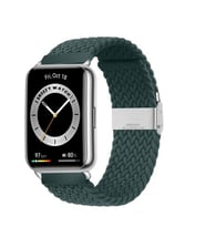 Sneezy Huawei Watch Fit 2 İle Uyumlu Metal Klips Solo Fiberlink Örgü Kordon (petrol mavisi)