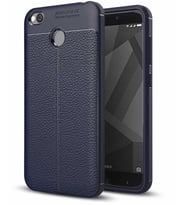 Xiaomi Redmi 4x Kılıf Deri Tarzı Niss Silikon Case (Lacivert)