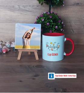 Pedagog Fotoğraflı Dekoratif Taş, Kupa Bardak Beyaz Hediye (Model 2)