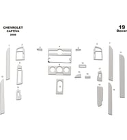 Meriç® Chevrolet Captiva Ön Torpido Kaplama Maun 19 Parça 2007-2012 (Alüminyum)