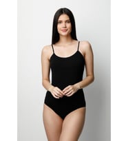 Özlem Bayan İp Askılı Çıtçıtlı Body 303 (Siyah)