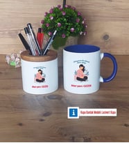 Anne Adayı Kalemlik, Kupa Bardak T Kişiye Özel Hediye (Model 6)