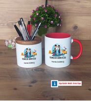 Temizlik Görevlisi Kalemlik, Kupa Bardak T Kişiye Özel Hediye (Model 5)